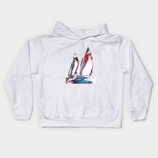 Yacht racing sport art #yachting Kids Hoodie